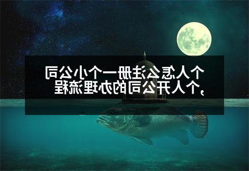 个人怎么注册一个小公司,个人开公司的办理流程