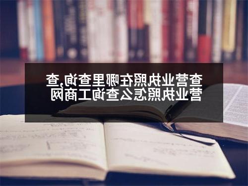 查营业执照在哪里查询,查营业执照怎么查询工商网